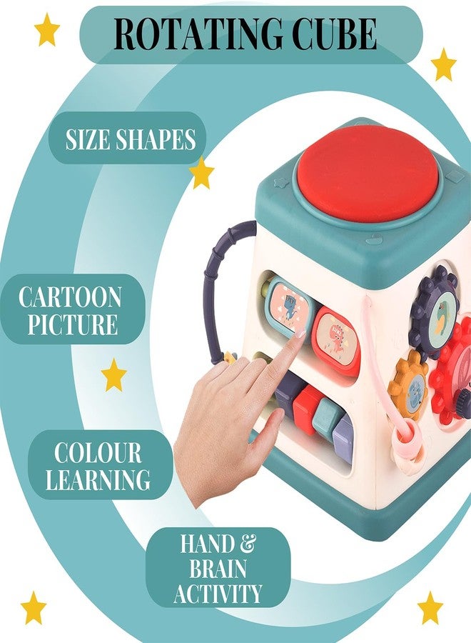 PLUSPOINT 5 in 1 Multia ctivity Drumbox Toy for Kids Musical Toys with Gears Comes up with Animal Voices, Rythm, Music and Lights for Age 3+ Years Birthday Gifts for Babies and Toddlers - Image 3